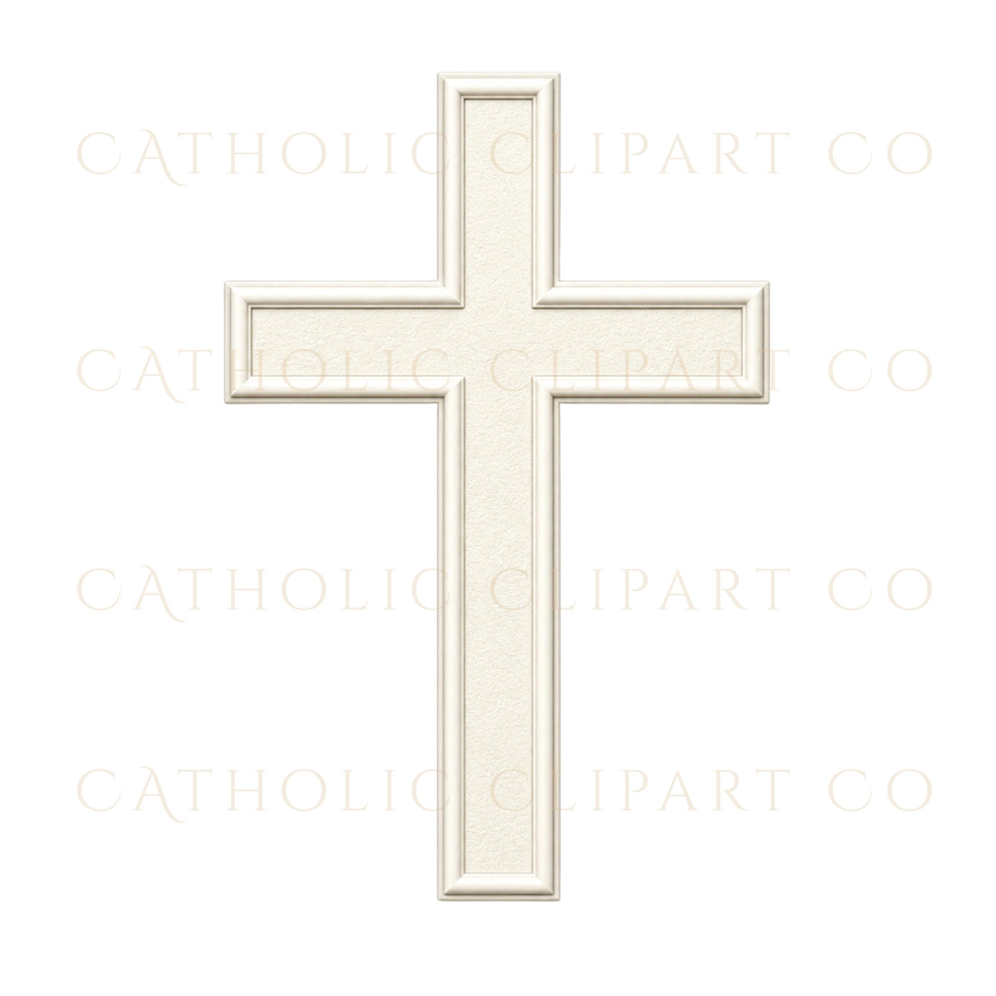 Decorative Catholic cross with embossed floral vine details / Cruz católica decorativa con detalles de enredaderas florales en relieve