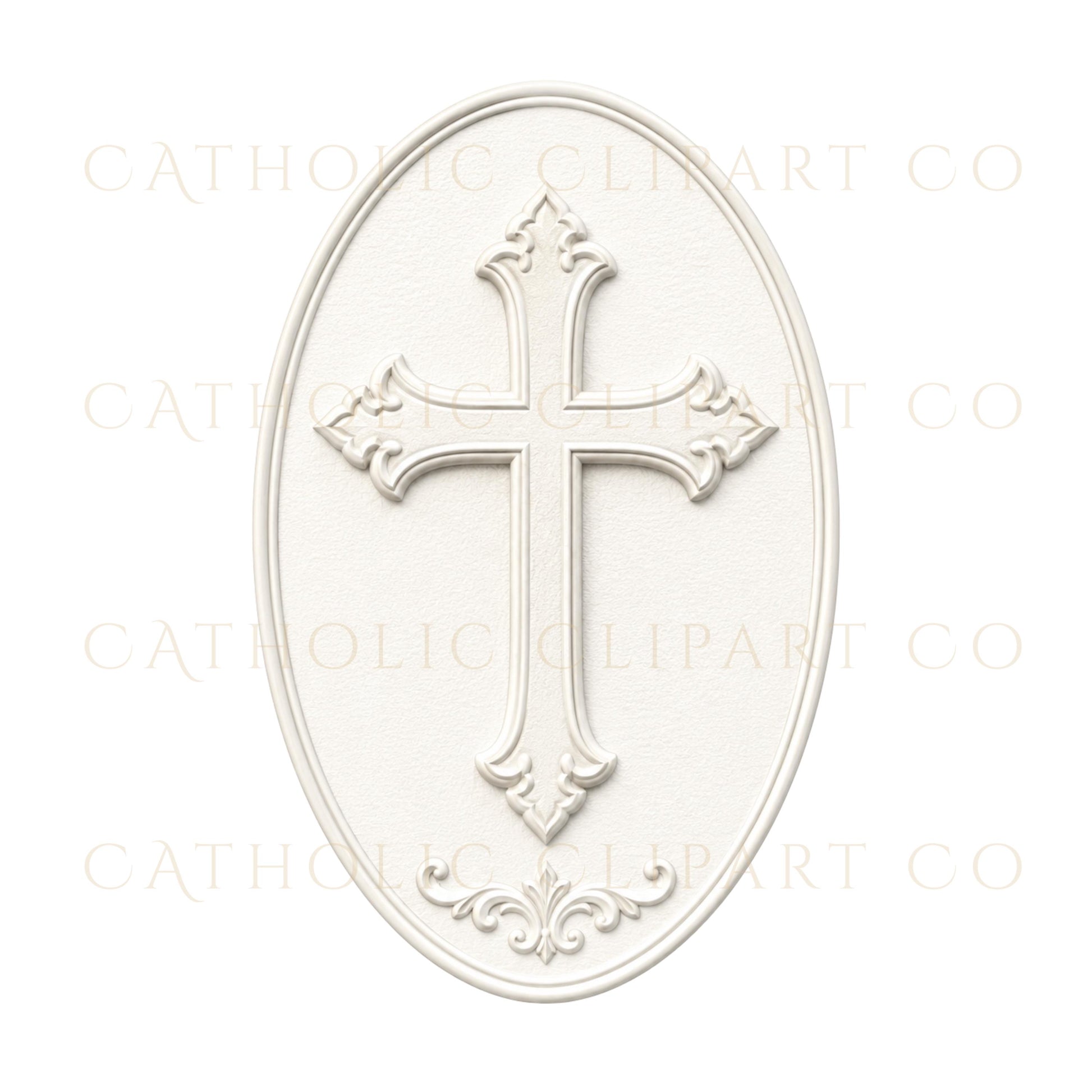 Elegant Catholic wedding cross with fleur-de-lis inspired details / Cruz elegante para boda católica con detalles inspirados en flor de lis