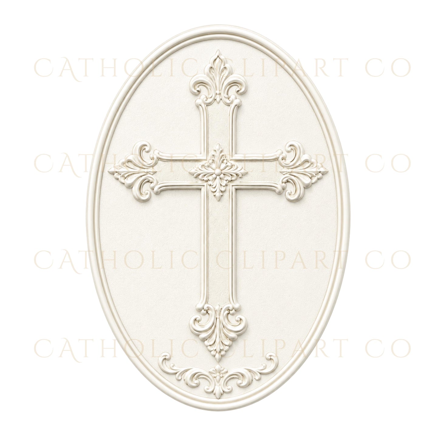 White quatrefoil cross PNG for Baptism, Communion, and church projects / Cruz blanca de cuatro lóbulos PNG para Bautismo, Comunión y proyectos de iglesia