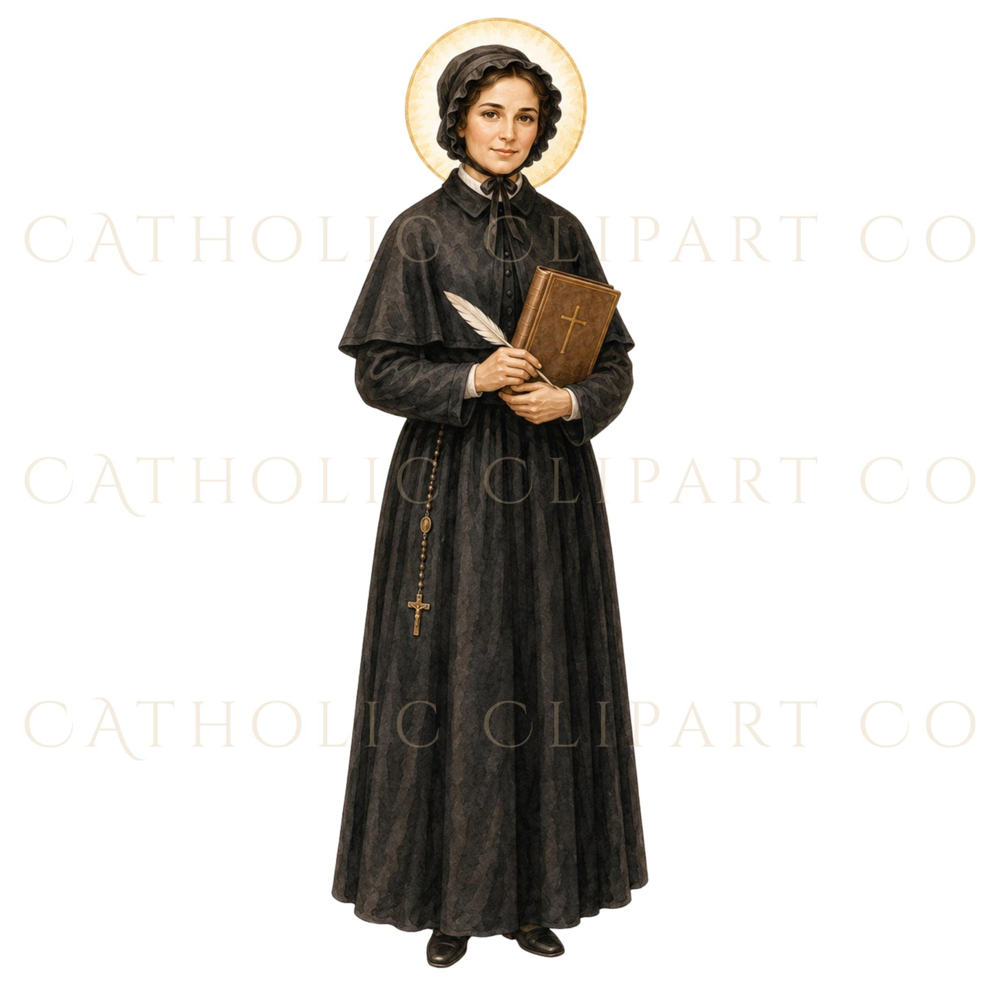 Elegant All Saints clipart bundle with transparent PNG saints for Catholic shops, blogs, invitations and church materials / Paquete elegante de clipart de Todos los Santos con santos en PNG transparente para tiendas católicas, blogs, invitaciones y materiales de iglesia