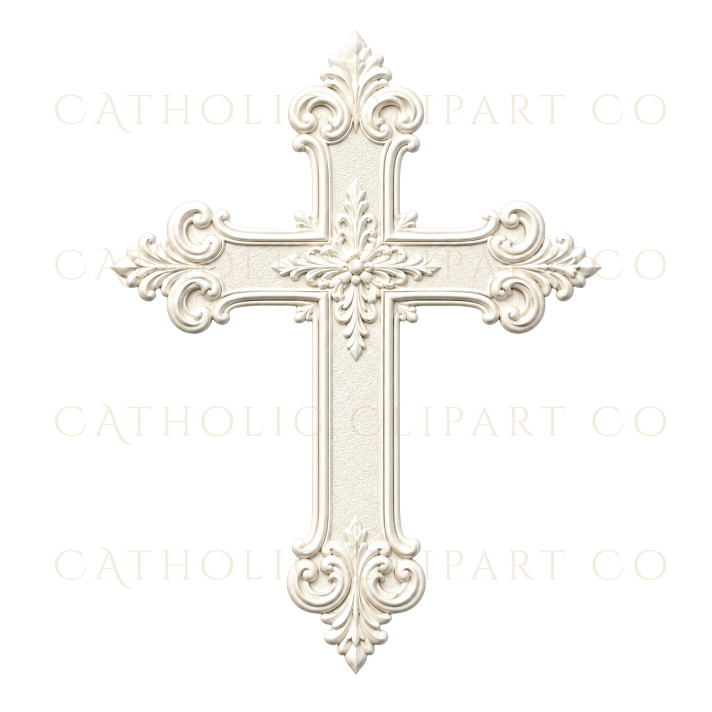 Elegant oval cross medallion clipart for prayer cards and holy cards / Clipart de medallón ovalado con cruz elegante para tarjetas de oración y estampas religiosas