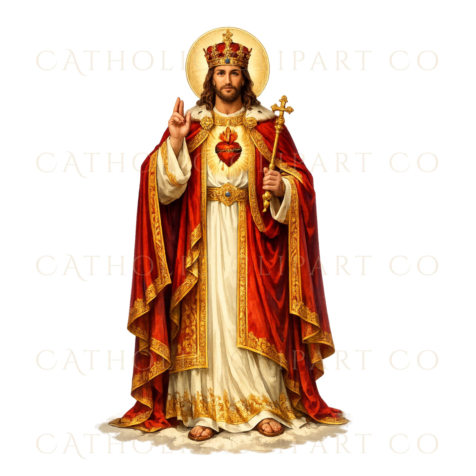 Ornate royal globe with cross Catholic Christ the King clipart element | Globo real ornamentado con cruz, elemento clipart católico de Cristo Rey