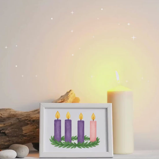 Watercolor Advent Wreath & Candle Clipart Set | Catholic Christmas PNG Bundle | Advent Candles, Greenery, Wreath Illustration Pack